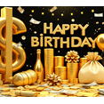 thumbnail image 4 of Golden Theme Happy Birthday Banner Decorative Design Party Backdrop for Birthday Celebration Indoor Party Event, 4 of 8