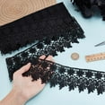 thumbnail image 3 of Black Polyester 7.5 Yards 3.5in Vintage Scalloped Embroidery Lace Trim for Gothic Wedding Christmas Decoration, 3 of 8