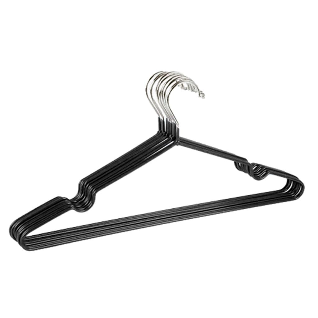 Coated Metal Hangers (10 Pack) Non Slip Hanger, Thin Space Saving Suit Hanger, Non Slip Pants Hanger, Strong & Heavy Duty Hanger - Black