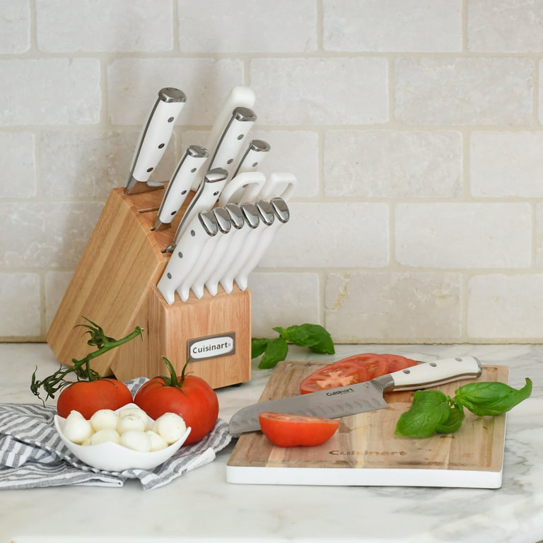Cuisinart 15-Piece Triple Rivet Cutlery Block Set - White