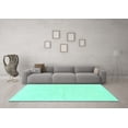 thumbnail image 3 of Ahgly Company Indoor Round Solid Turquoise Blue Modern Area Rugs, 4' Round, 3 of 4
