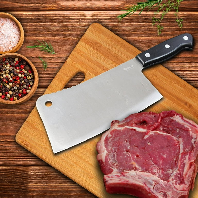  Mueller 7-inch Meat Cleaver Knife, Stainless Steel Professional  Butcher Chopper, Stainless Steel Handle, Heavy Duty Blade for Home Kitchen  and Restaurant, Valentines Day Gifts for Him : Home & Kitchen