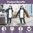 thumbnail image 4 of Polyester CANASOUR Grey Sloth Onesie Kids Festival Animal Pajamas Cute Wearable Hooded Sleepwear, 4 of 6