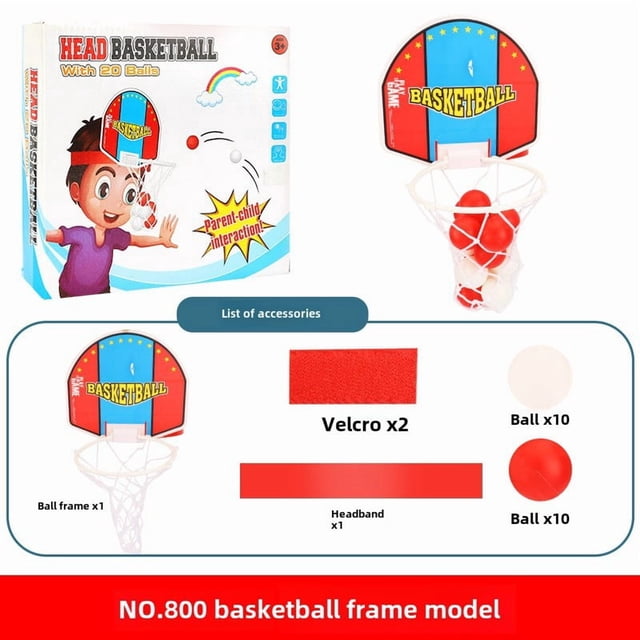 Indoor Kids' Inflatable Plastic Basketball Hoop Set: Creative Head-Mounted Shooting Toy for Active Play, Motor Skill Development & Family Fun – Durable Sports Entertainment for Children, Ideal