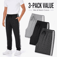 thumbnail image 5 of DARESAY Mens Joggers- Quick-Dry Mens Jogging Pants, Elastic Waist With Two Side Pockets, Athletic, Active Pants for Men, 3-Pack, Regular and Big Mens, 5 of 8