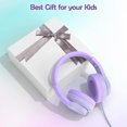 thumbnail image 5 of Candy Bila Auriculares para niños, auriculares con cable para niños sobre la oreja con micrófono, auriculares limitadores de volumen de 85/94 dB para niñas y niños, auriculares plegables para aprendiz, 5 of 5