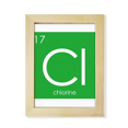 thumbnail image 1 of Chestry Elements Period Table Halogens Element Chlorine Cl Desktop Adorn Photo Frame Display Art Painting Wooden, 1 of 3