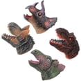 thumbnail image 4 of FELTECHELECTR 4 piezas de juguetes de mano con forma de dinosaurio, marioneta de mano de dinosaurio creativa, juguete de marioneta de mano para niños, 4 of 7