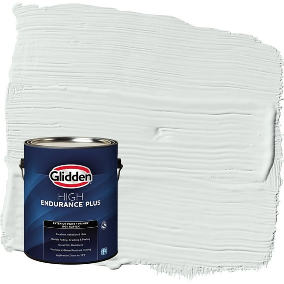 Glidden HEP Icy Bay / Off-White Satin Exterior Paint with Primer, 1 Gallon