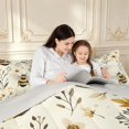 thumbnail image 4 of Erosebridal Vintage Bug Bee Full Size Comforter Sets,Kawaii Sunflower Floral Bedding Comforter Set,Cream Black,Light Gray Reversible,3 Pieces,1 Comforter and 2 Pillowcases, 4 of 7