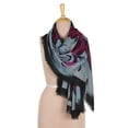 thumbnail image 5 of NOVICA Wool shawl, 'Magenta Blossoms', 5 of 6