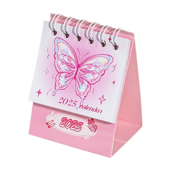 Lilixerw Mini Desk Calendar 2025,Standing Flip Small Desk Calendar,Thick Paper Twin-Wire Binding for Home or Office