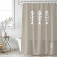 thumbnail image 6 of Polyester Fabric Japanese Fish Shower Curtain, Abstract Cartoon Beige Waterproof Bathtub Curtain Bathroom Decor Set with Hooks 36 x 78 Inches, 6 of 6