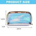 thumbnail image 2 of Bolsa de maquillaje holográfica para damas y damas de honor, bolsa de maquillaje portátil impermeable y bolsa de artículos de tocador transparente, 2 of 5