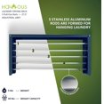 thumbnail image 2 of ERDS-Wall Mounted Clothes Drying Rack (27'') - 40 lbs Capacity - Laundry Drying Rack - Indoor and Outdoor Collapsible Laundry Hanger (Industrial Grey), 2 of 4