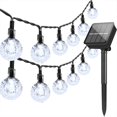 thumbnail image 1 of Solar String Lights Mini 30 LED 25.6ft Solar Patio Lights with 8 Modes Waterproof Crystal Ball String Lights for Lawn Party Wedding Garden Yard Outdoors (White), 1 of 6