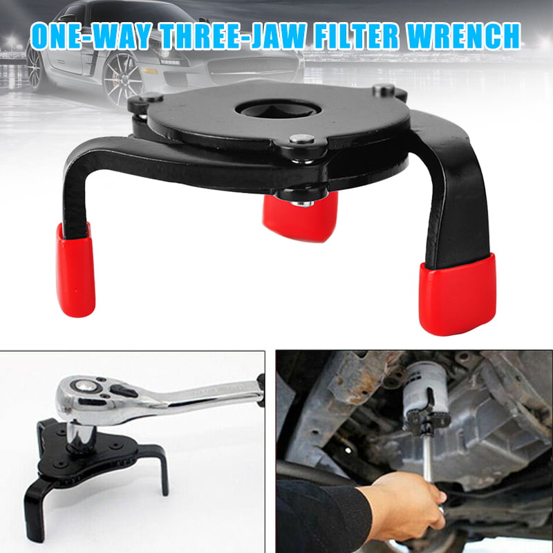 Xiaoyztan One-Way Rotation 3-Jaw Oil Filter Wrench Removal Tool 60-100mm Gripping Range with 3/8 Square Drive Oil Filter Removing Tool