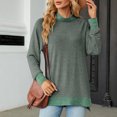 thumbnail image 4 of Lenpel Women's Long Sleeve Tunic Tops Turtleneck Side Split Soft Casual Pullover Tops Fall Fashion Sweatshirts, 4 of 6
