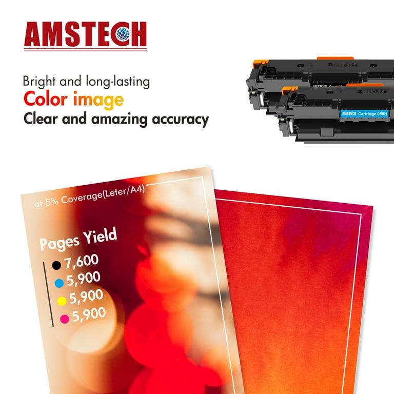 IAMSTECH 12-Pack 055H Toner Cartridge, Black Cyan Magenta Yellow