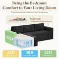thumbnail image 5 of Modular Sectional Sofa Couches L-Shape Couch 3 Seat Modular Sofa Memory Foam Sectional Couches for Living Room, Cloud Couch with Oversized Chaise (Black Stripe, 94.5" Left Facing Chaise), 5 of 13