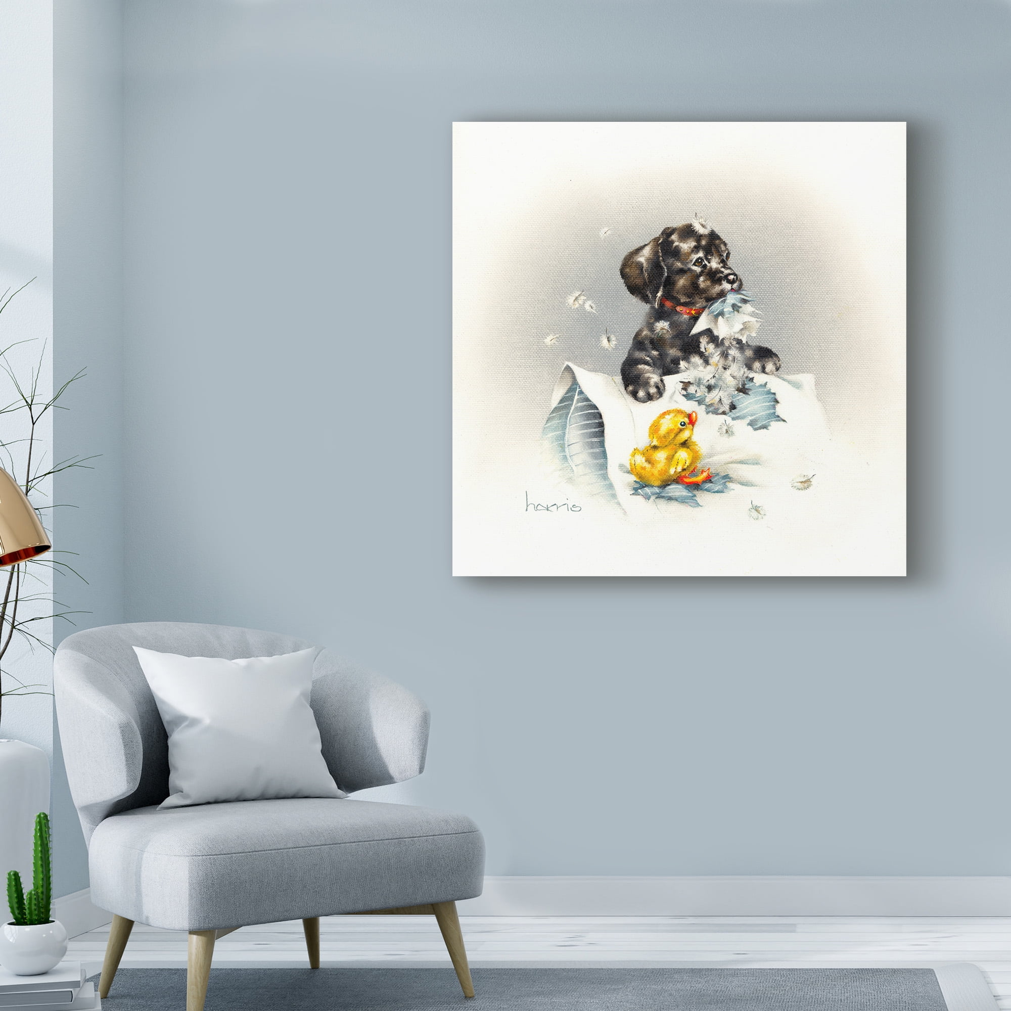 Trademark Fine Art 'Just Ducky Pillow' Canvas Art by Peggy Harris
