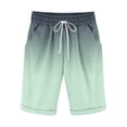 thumbnail image 4 of Sakmal Cotton Linen Mens Shorts Knee Length Bermuda Casual Lightweight Green 9 Inch Solid Shorts for Men L, 4 of 5