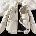 thumbnail image 4 of Womens Puffer Jacket Full Zip Winter Quilted Bubble Padded Coat High Neck Windproof Long Sleeve Outerwear, 4 of 5