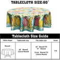 thumbnail image 2 of Easter Rabbit Tablecloth Round 60 Inch Eucalyptus Leaf Table Cloth Holiday Washable Fabric Table Cover for Home Kitchen Party Dinner Decor, 2 of 8