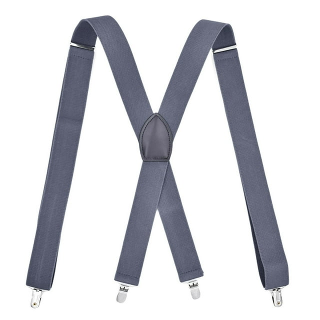 DPTALR Bretelles pour Hommes Dos en X 3,5 cm de Large Ajustables Unies Droites à Pince
