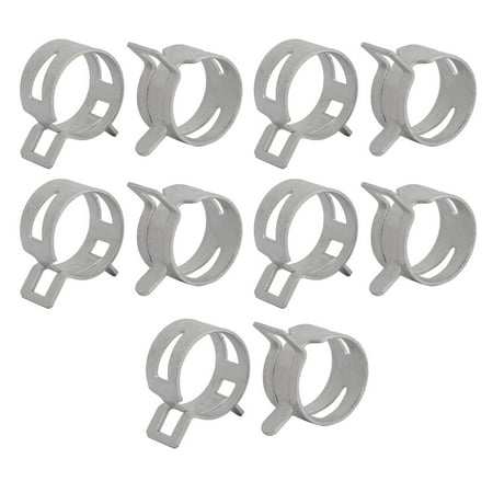 Unique Bargains 10 Pcs 19mm Spring Band Type Action Fuel Hose Pipe Low Pressure Air Clip Clamp