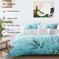 thumbnail image 5 of Blue Gradient Coral Full Size Comforter Set, Ocean Coastal Sea Watercolor Coral Bedding for All Seasons, 4 Pcs Bed Set, 1Quiltcover (86"x86") ,1Sheet(80"x116"), 2Pillowcases (30"x20"), 5 of 9
