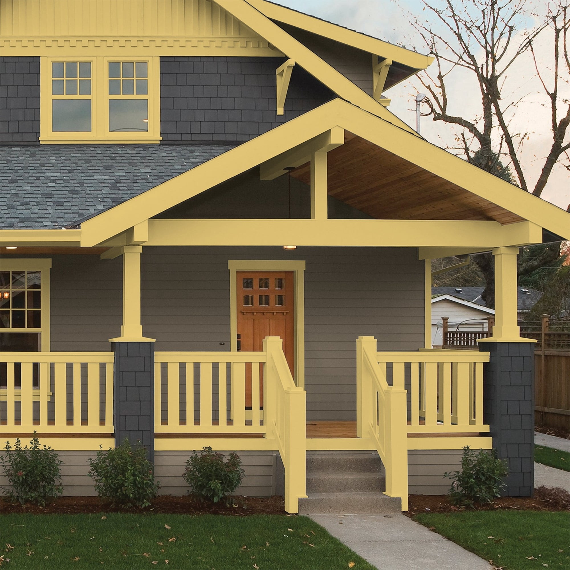 Glidden HEP Tropical Siesta / Yellow Semi-Gloss Exterior Paint with Primer, 1 Quart