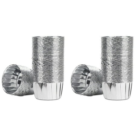 

100Pcs Aluminum Foil Cupcake Cups Disposable Muffin Liners Baking Cups Aluminum Cupcake Tip Pan Silver