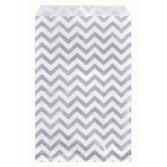 100 pcs Chevron Paper Gift Bags Shopping Sales Tote Bags 8 1/2" x 11"