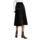 thumbnail image 1 of Falda midi evasé de ante sintético para mujer: cintura elástica con bolsillos delanteros para la moda otoño/invierno., 1 of 7