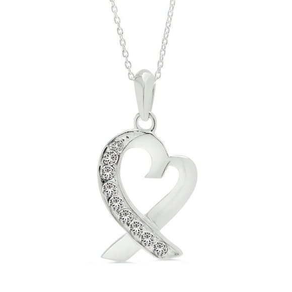Swarovski Pendant Sterling Silver for Women with Diamond Color Crystals From Swarovski