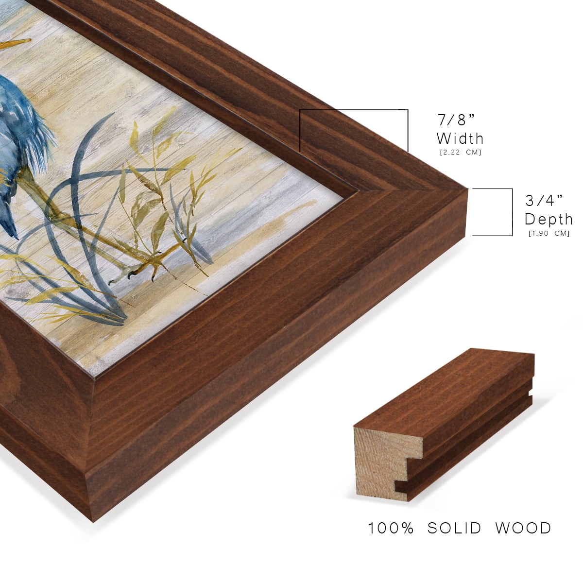 Blue Heron I -Framed Print w/glass-Chestnut
