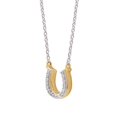 thumbnail image 2 of Collar dorado chapado en oro amarillo de 14 quilates sobre plata con diamantes, 2 of 4