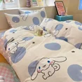 thumbnail image 2 of Miniso Sanrio Hello Kitty Kuromi Cinnamoroll algodón puro de tres piezas sábana de cama de dibujos animados funda de edredón funda de almohada ropa de cama para dormitorio, 2 of 5