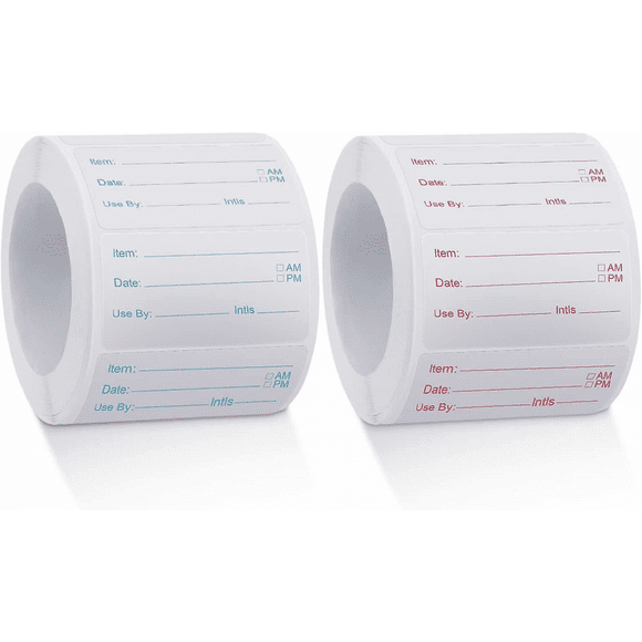 2 Rolls 1000 Pieces Dissolvable Food Labels Food Prep Canning Labels Removable Food Stickers for Home or Restaurant Canning Food Container Food Rotati
