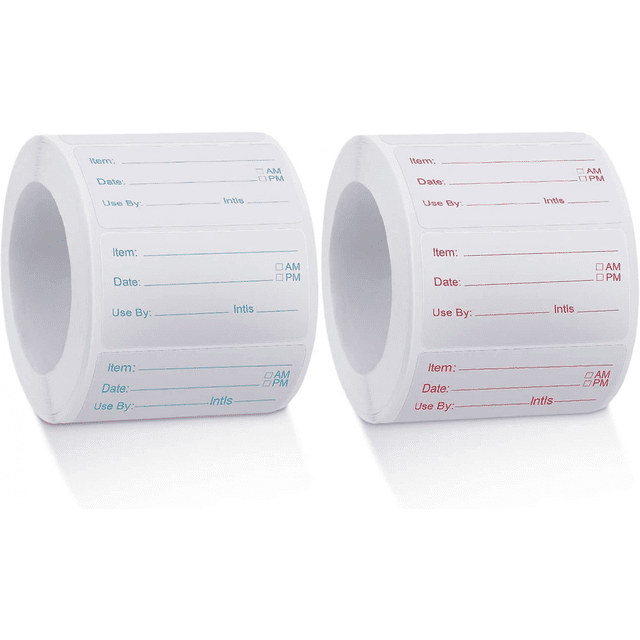 2 Rolls 1000 Pieces Dissolvable Food Labels Food Prep Canning Labels Removable Food Stickers for Home or Restaurant Canning Food Container Food Rotati