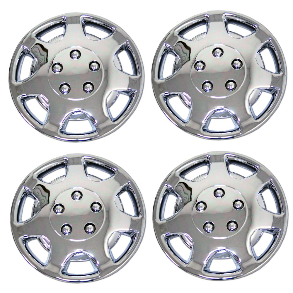 Set of 4 Chrome Finish Hubcaps 14" WSC3107C14 Hub Caps Wheel Skin