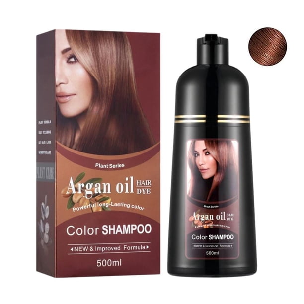 SGACAI Champú para teñir el cabello de forma natural, permanente e instantánea, con aceite de argán, 500 ml