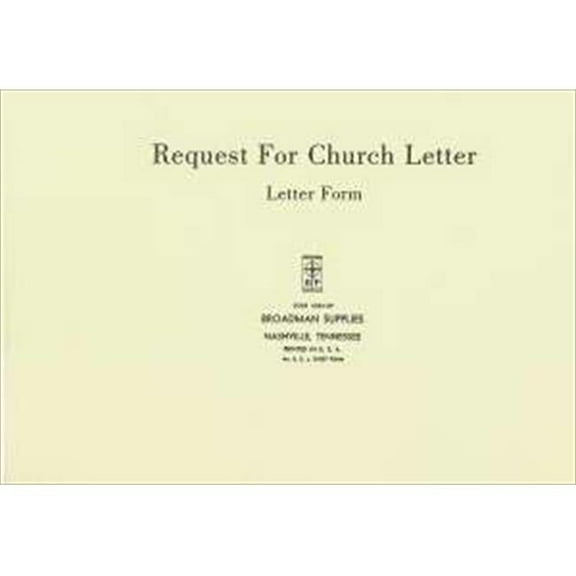 465275 Form Request For Church Letter No. Rcl