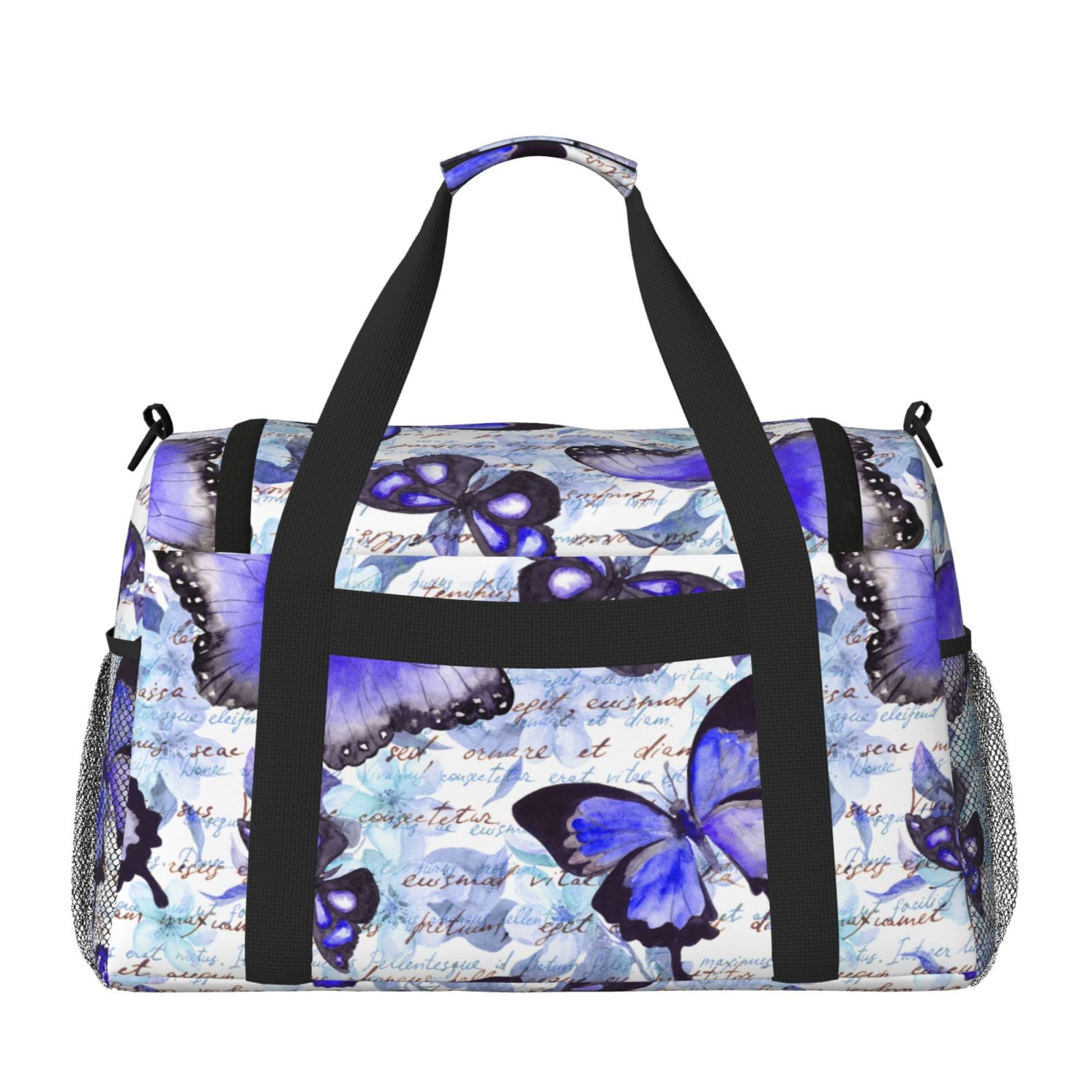 Horeoi Butterflies for Travel Duffle Bag with Adjustable Strap - Large Capacity Hand Carry for Gym Sports Outdoor