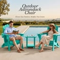 thumbnail image 6 of Folding Adirondack Chair, All-Weather HDPE Patio Chair with Cup Holders, Aqua, 6 of 7