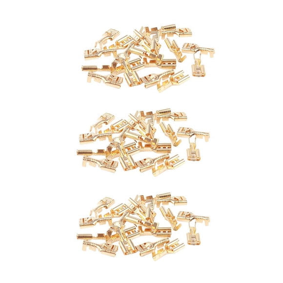 Brass 6.3 mm Connectors Female Spade Cable Terminals, 60 Piece