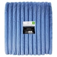 thumbnail image 5 of Mainstays Channel Faux Fur Blanket, Blue Jewel, Full/Queen, 86" x 90", 5 of 6