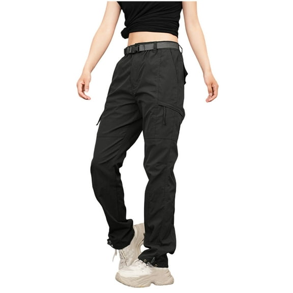 Ruimatai Women's Outdoor Cargo Pants Fleece Lined Windproof Waterproof Straight Leg Work Pants with Multiple Pockets for Hiking Camping