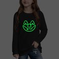thumbnail image 6 of Xdegoge Girls Crewneck Halloween Shirts Kids Long Sleeve Glow in the Dark Cute Pumpkin Face Fall Casual Graphic Tee Holiday Party Everyday Tops, 6 of 9